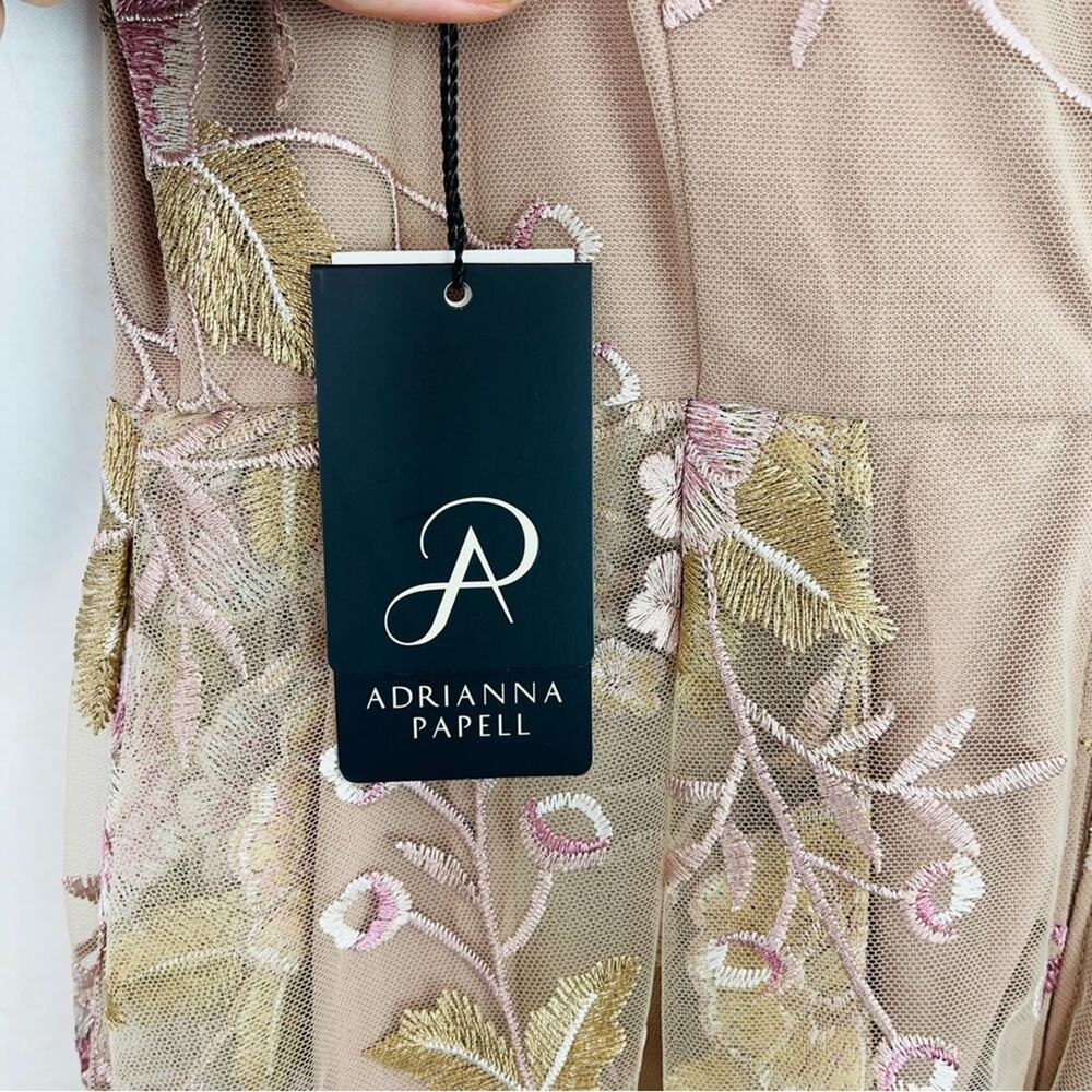 Adrianna Papell size 4 FLORAL EMBROIDERED FLARED DRESS NWT - Picture 12 of 14